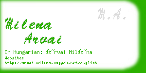 milena arvai business card